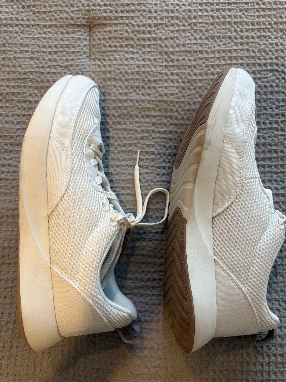 Men’s Allbirds Cream Knit Lace-Up Sneakers